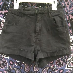Kendall & Kylie High Waisted Black Denim Shorts